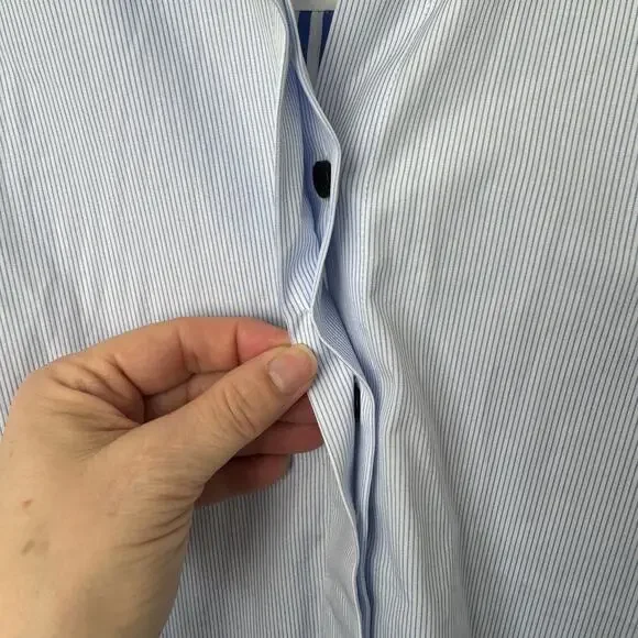 CO Essentials Blue & White Striped Cotton Poplin Shirt NEW Size Small - Picture 4 of 14